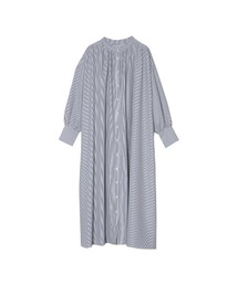 Re:EDIT | 先染めストライプギャザーワンピース(シャツワンピース)