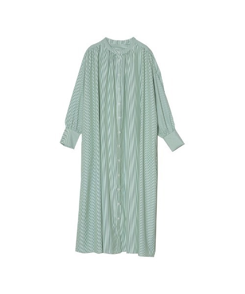 Re:EDIT(リエディ)の「先染めストライプギャザーワンピース(シャツワンピース・レディース・レッド/グリーン/ネイビー/ライトブルー・MEDIUM)」の21枚目の写真