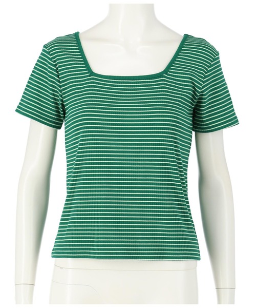 ANAP（アナップ）の「前後2WAYリブボーダーTシャツ（Tシャツ/カットソー・レディース・アイボリー/ブラック/グリーン・FREE）」の14枚目の写真