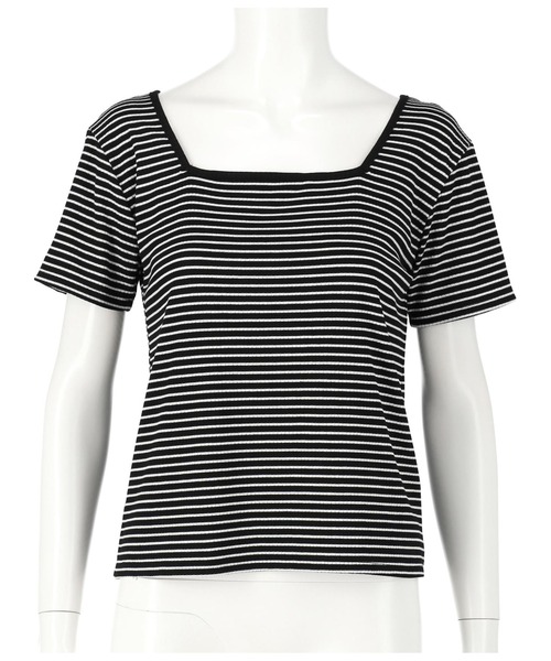 ANAP（アナップ）の「前後2WAYリブボーダーTシャツ（Tシャツ/カットソー・レディース・アイボリー/ブラック/グリーン・FREE）」の16枚目の写真