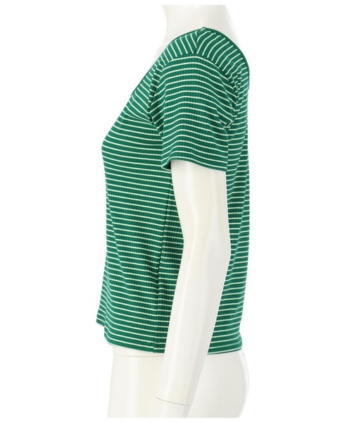 ANAP（アナップ）の「前後2WAYリブボーダーTシャツ（Tシャツ/カットソー・レディース・アイボリー/ブラック/グリーン・FREE）」の11枚目の写真