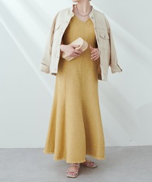 natural couture | セット着用可/美シルエットラインが魅力 リネンライクマーメイドフレアワンピース(ワンピース)