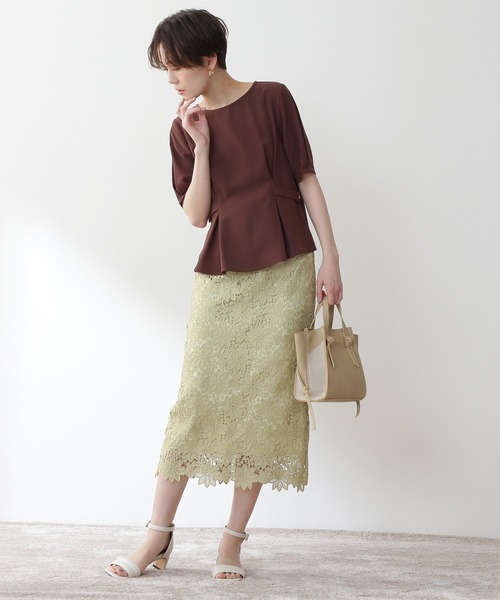 N.（N. Natural Beauty Basic）（エヌエヌナチュラルビューティーベーシック）の「◆サイドボタンペプラムブラウス（シャツ/ブラウス・レディース・オフホワイト/ブラウン/ブルー/イエロー・MEDIUM）」の9枚目の写真