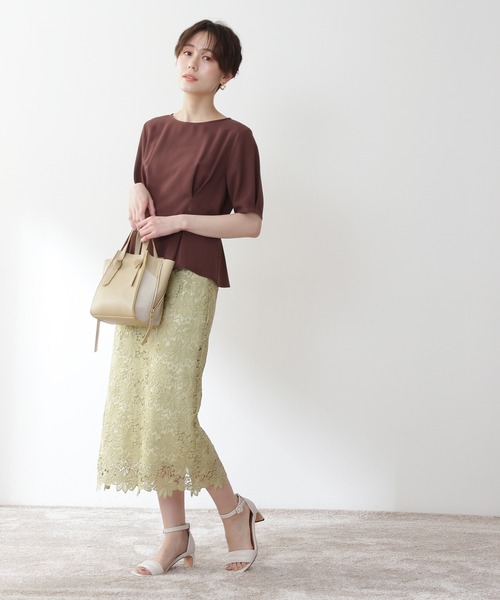 N.（N. Natural Beauty Basic）（エヌエヌナチュラルビューティーベーシック）の「◆サイドボタンペプラムブラウス（シャツ/ブラウス・レディース・オフホワイト/ブラウン/ブルー/イエロー・MEDIUM）」の12枚目の写真