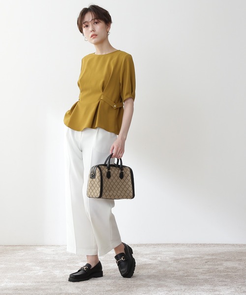 N.（N. Natural Beauty Basic）（エヌエヌナチュラルビューティーベーシック）の「◆サイドボタンペプラムブラウス（シャツ/ブラウス・レディース・オフホワイト/ブラウン/ブルー/イエロー・MEDIUM）」の10枚目の写真