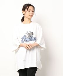 INDIAN（インディアン）の「【Bl】【INDIAN】刺繍+プリント　オーバーサイズＴシャツ（Tシャツ/カットソー）」