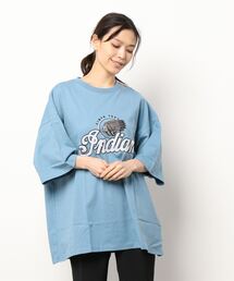 INDIAN（インディアン）の「【Bl】【INDIAN】刺繍+プリント　オーバーサイズＴシャツ（Tシャツ/カットソー）」