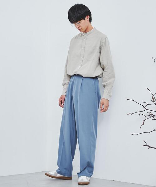 coen（コーエン）の「【WEB限定】センタープレスワイドスラックスパンツ（スラックス・メンズ・ライトブルー/ブラック/オフホワイト/ダークグレー・SMALL/MEDIUM/LARGE/X-LARGE）」の14枚目の写真