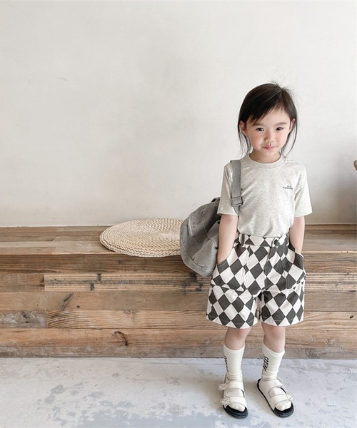 aimoha（アイモハ）の「aimoha-KIDS- 子供服　ハーリキンチェック柄ハーフパンツ（その他パンツ・キッズ・ブラック/ブラウン・90/100/110/120/80/130）」の4枚目の写真