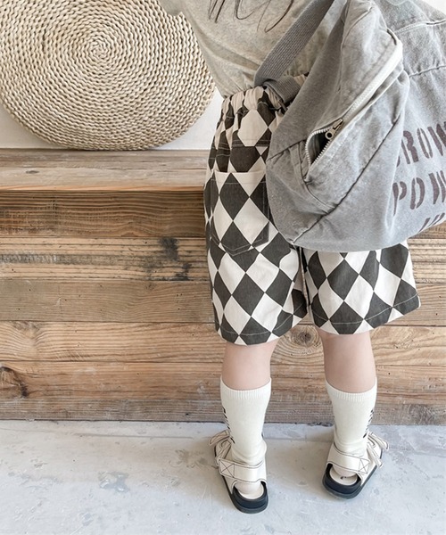 aimoha（アイモハ）の「aimoha-KIDS- 子供服　ハーリキンチェック柄ハーフパンツ（その他パンツ・キッズ・ブラック/ブラウン・90/100/110/120/80/130）」の7枚目の写真