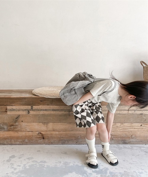 aimoha（アイモハ）の「aimoha-KIDS- 子供服　ハーリキンチェック柄ハーフパンツ（その他パンツ・キッズ・ブラック/ブラウン・90/100/110/120/80/130）」の8枚目の写真