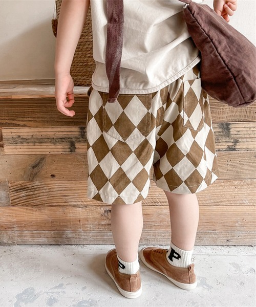 aimoha（アイモハ）の「aimoha-KIDS- 子供服　ハーリキンチェック柄ハーフパンツ（その他パンツ・キッズ・ブラック/ブラウン・90/100/110/120/80/130）」の17枚目の写真