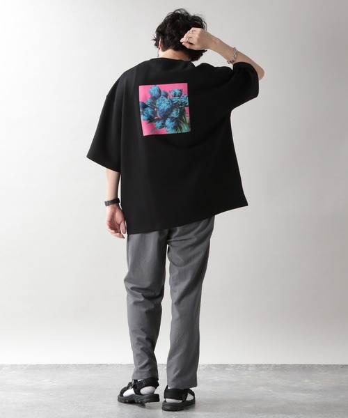 RAGEBLUE(レイジブルー)の「【Camille/カミーユ】コラボフラワープリントTシャツ(Tシャツ/カットソー・メンズ・ホワイト/ライトブルー/ブラック/ワインレッド・MEDIUM/LARGE)」の5枚目の写真