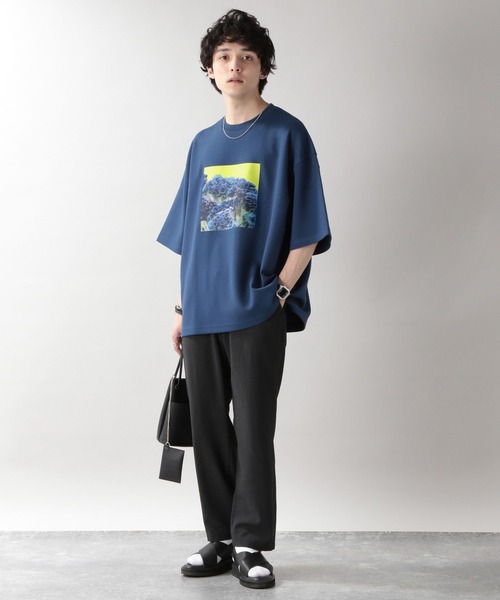 RAGEBLUE(レイジブルー)の「【Camille/カミーユ】コラボフラワープリントTシャツ(Tシャツ/カットソー・メンズ・ホワイト/ライトブルー/ブラック/ワインレッド・MEDIUM/LARGE)」の6枚目の写真