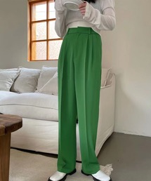 【5色展開 /4サイズ 】センタープレスハイウエストカラータックスラックス