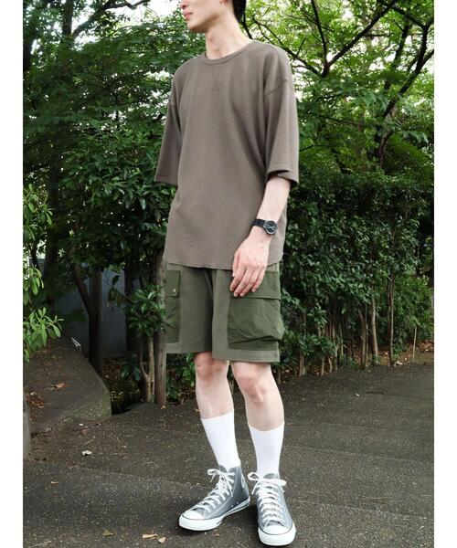 CRAFT STANDARD BOUTIQUE(クラフトスタンダードブティック)の「20/2OE天竺ナイロン切り替えカーゴショーツ *(カーゴパンツ・メンズ・ブラック/オリーブ・LL/M/L)」の19枚目の写真
