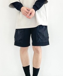 20/2OE天竺ナイロン切り替えカーゴショーツ *