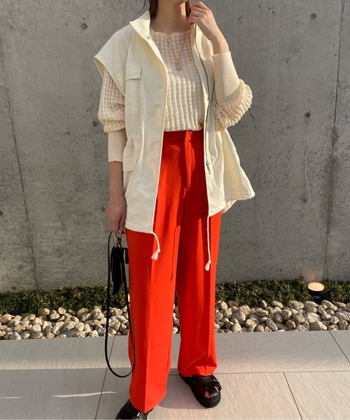 y/m by misato(イムバイミサト)の「ポンチタックパンツ(その他パンツ・レディース・ブラック/グリーン/オレンジ・FREE)」の13枚目の写真