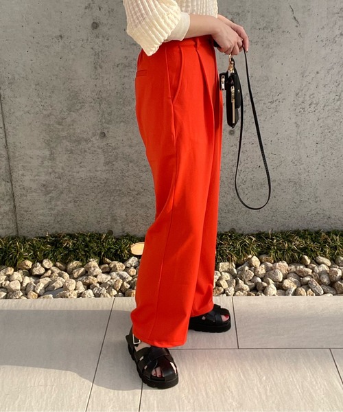 y/m by misato(イムバイミサト)の「ポンチタックパンツ(その他パンツ・レディース・ブラック/グリーン/オレンジ・FREE)」の16枚目の写真