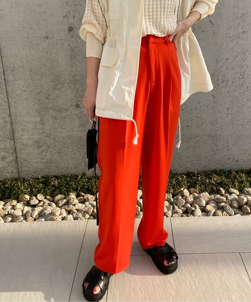 y/m by misato(イムバイミサト)の「ポンチタックパンツ(その他パンツ・レディース・ブラック/グリーン/オレンジ・FREE)」の6枚目の写真