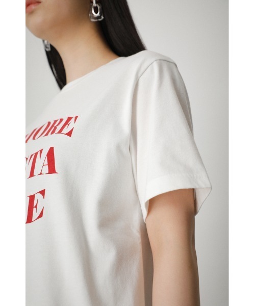 AZUL by moussy(アズールバイマウジー)の「A/F COLOR LETTER TEE/A/FカラーレターTEE(Tシャツ/カットソー・レディース・杢グレー/ホワイト/オレンジ系その他・MEDIUM/SMALL)」の7枚目の写真