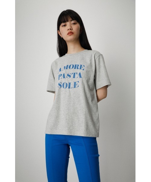 AZUL by moussy(アズールバイマウジー)の「A/F COLOR LETTER TEE/A/FカラーレターTEE(Tシャツ/カットソー・レディース・杢グレー/ホワイト/オレンジ系その他・MEDIUM/SMALL)」の9枚目の写真