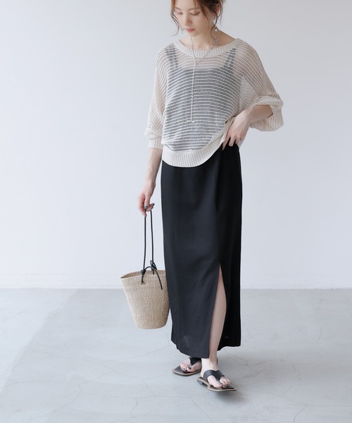 frames RAY CASSIN（フレームスレイカズン）の「WEB限定．前後2WAYシアーニットカーデ（カーディガン/ボレロ・レディース・キナリ/ミント・FREE）」の6枚目の写真