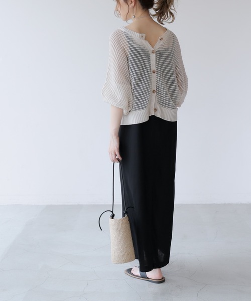 frames RAY CASSIN（フレームスレイカズン）の「WEB限定．前後2WAYシアーニットカーデ（カーディガン/ボレロ・レディース・キナリ/ミント・FREE）」の7枚目の写真