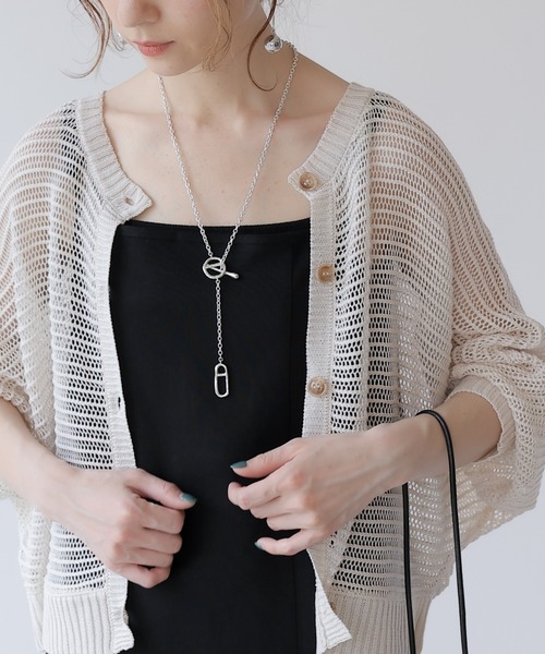 frames RAY CASSIN（フレームスレイカズン）の「WEB限定．前後2WAYシアーニットカーデ（カーディガン/ボレロ・レディース・キナリ/ミント・FREE）」の12枚目の写真