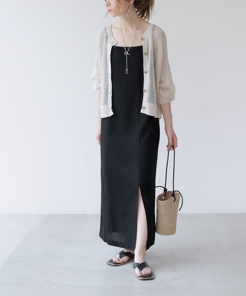 frames RAY CASSIN（フレームスレイカズン）の「WEB限定．前後2WAYシアーニットカーデ（カーディガン/ボレロ・レディース・キナリ/ミント・FREE）」の15枚目の写真