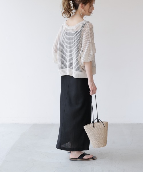 frames RAY CASSIN（フレームスレイカズン）の「WEB限定．前後2WAYシアーニットカーデ（カーディガン/ボレロ・レディース・キナリ/ミント・FREE）」の18枚目の写真