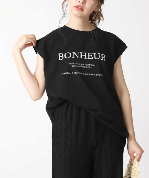 B.C STOCK（ベーセーストック）の「シックロゴタンクトップ（Tシャツ/カットソー・レディース・ベージュ/ブラック/ホワイト・FREE）」の5枚目の写真