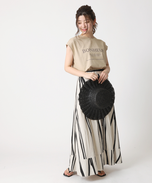 B.C STOCK（ベーセーストック）の「シックロゴタンクトップ（Tシャツ/カットソー・レディース・ベージュ/ブラック/ホワイト・FREE）」の12枚目の写真