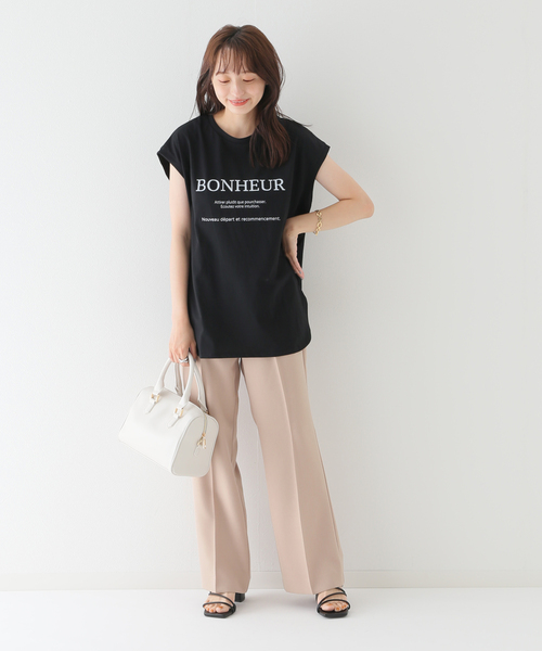 B.C STOCK（ベーセーストック）の「シックロゴタンクトップ（Tシャツ/カットソー・レディース・ベージュ/ブラック/ホワイト・FREE）」の14枚目の写真