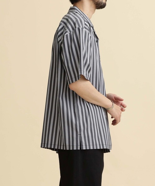 NANO universe（ナノユニバース）の「LB.04/ストライプコットンオープンカラーシャツ（シャツ/ブラウス・メンズ・チャコール/ネイビー/ホワイト・XL/S/M/L）」の16枚目の写真