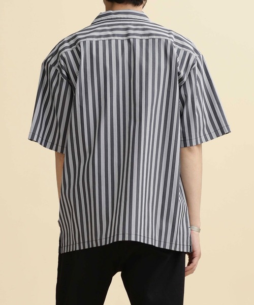 NANO universe（ナノユニバース）の「LB.04/ストライプコットンオープンカラーシャツ（シャツ/ブラウス・メンズ・チャコール/ネイビー/ホワイト・XL/S/M/L）」の18枚目の写真