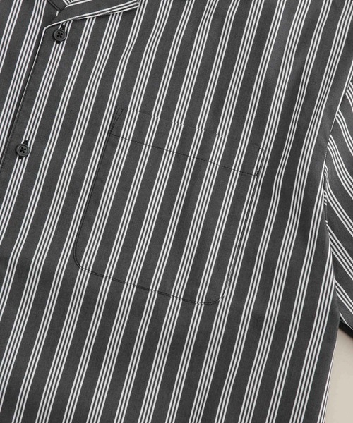 NANO universe（ナノユニバース）の「LB.04/ストライプコットンオープンカラーシャツ（シャツ/ブラウス・メンズ・チャコール/ネイビー/ホワイト・XL/S/M/L）」の13枚目の写真