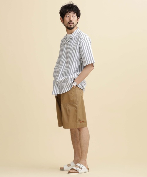 NANO universe（ナノユニバース）の「LB.04/ストライプコットンオープンカラーシャツ（シャツ/ブラウス・メンズ・チャコール/ネイビー/ホワイト・XL/S/M/L）」の12枚目の写真