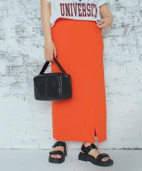 PBLIM（ページボーイリム）の「PAGEBOYLIM/スリットIラインスカート（スカート・レディース・ブラック/オレンジ/グリーン/ダークグリーン/パープル・FREE）」の5枚目の写真