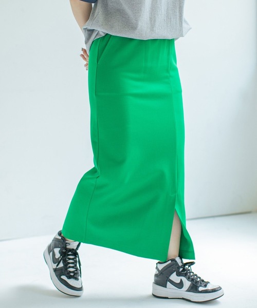 PBLIM（ページボーイリム）の「PAGEBOYLIM/スリットIラインスカート（スカート・レディース・ブラック/オレンジ/グリーン/ダークグリーン/パープル・FREE）」の3枚目の写真