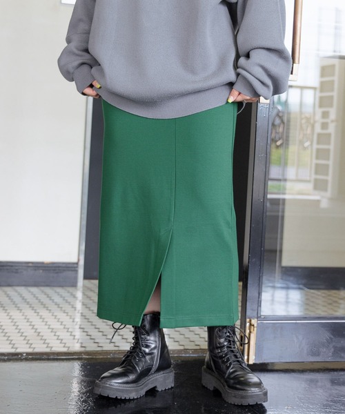 PBLIM（ページボーイリム）の「PAGEBOYLIM/スリットIラインスカート（スカート・レディース・ブラック/オレンジ/グリーン/ダークグリーン/パープル・FREE）」の2枚目の写真