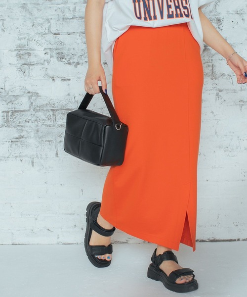 PBLIM（ページボーイリム）の「PAGEBOYLIM/スリットIラインスカート（スカート・レディース・ブラック/オレンジ/グリーン/ダークグリーン/パープル・FREE）」の14枚目の写真