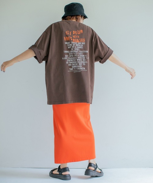 PBLIM（ページボーイリム）の「PAGEBOYLIM/スリットIラインスカート（スカート・レディース・ブラック/オレンジ/グリーン/ダークグリーン/パープル・FREE）」の11枚目の写真