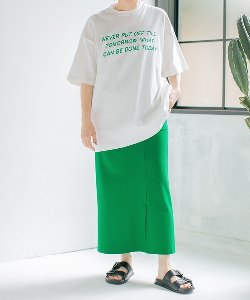 PBLIM（ページボーイリム）の「PAGEBOYLIM/スリットIラインスカート（スカート・レディース・ブラック/オレンジ/グリーン/ダークグリーン/パープル・FREE）」の7枚目の写真