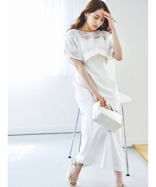 dazzlin(ダズリン)の「シアーチェックコンビセットワンピース(ワンピース・レディース・オフホワイト/ブラック/ブラウン/カーキ・SMALL/MEDIUM)」の18枚目の写真