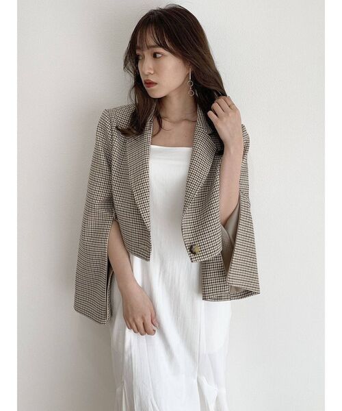 dazzlin(ダズリン)の「シアーチェックコンビセットワンピース(ワンピース・レディース・オフホワイト/ブラック/ブラウン/カーキ・SMALL/MEDIUM)」の19枚目の写真