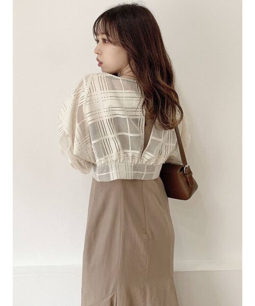 dazzlin(ダズリン)の「シアーチェックコンビセットワンピース(ワンピース・レディース・オフホワイト/ブラック/ブラウン/カーキ・SMALL/MEDIUM)」の20枚目の写真