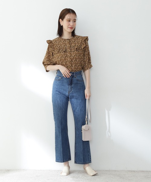 N.（N. Natural Beauty Basic）（エヌエヌナチュラルビューティーベーシック）の「【横田ひかるさん着用】【追加生産】【S Size Line】ナチュラルフレアデニムパンツ（その他パンツ・レディース・ブルー系その他/ブルー/ネイビー・MEDIUM/SMALL）」の8枚目の写真