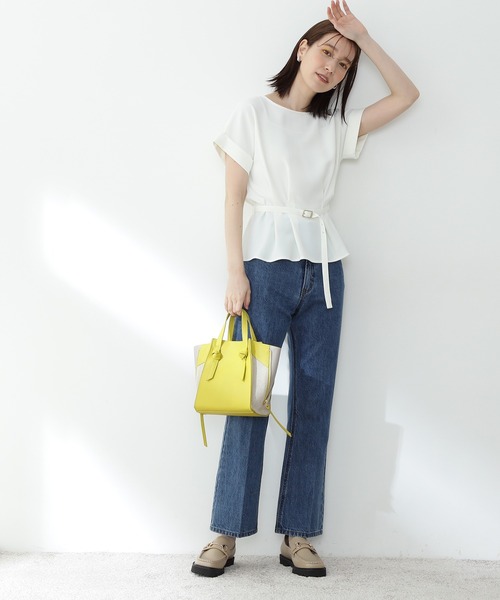 N.（N. Natural Beauty Basic）（エヌエヌナチュラルビューティーベーシック）の「【横田ひかるさん着用】【追加生産】【S Size Line】ナチュラルフレアデニムパンツ（その他パンツ・レディース・ブルー系その他/ブルー/ネイビー・MEDIUM/SMALL）」の10枚目の写真