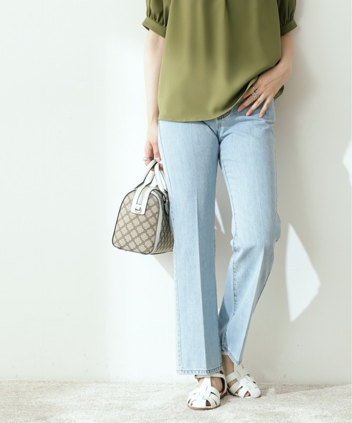 N.（N. Natural Beauty Basic）（エヌエヌナチュラルビューティーベーシック）の「【横田ひかるさん着用】【追加生産】【S Size Line】ナチュラルフレアデニムパンツ（その他パンツ・レディース・ブルー系その他/ブルー/ネイビー・MEDIUM/SMALL）」の13枚目の写真